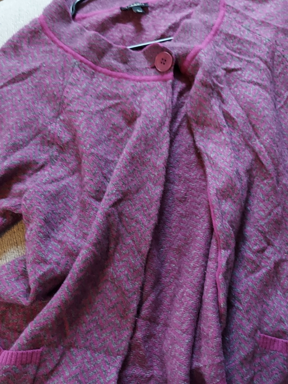 Talbots Burgundy Knit Single-Button Cardigan - Picture 5 of 6